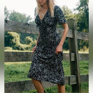 Reformation Black Floral Maxi Dress